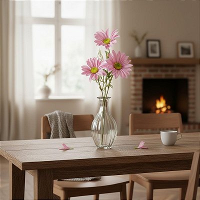 HASTE DE MARGARIDA X3 ROSA- 63CM