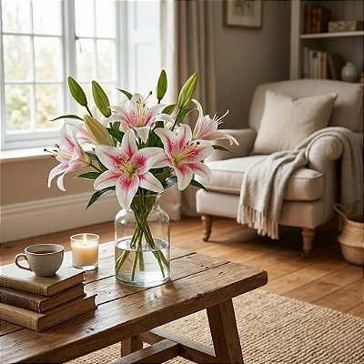 HASTE DE LIRIO X2 34CM ROSA  131259