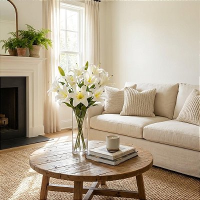 BUQUE DE LIRIO X6 64CM - BRANCO 131255