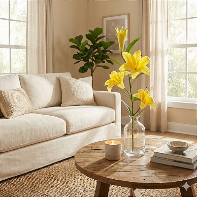 HASTE DE LIRIO X3 105CM AMARELO 131254