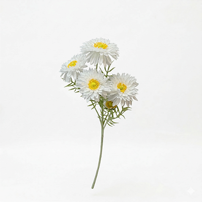 HASTE GERBERA X6 60CM- BRANCO 131471