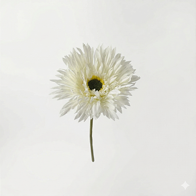 HASTE GERBERA C/FLOCKED BRANCO 45CM -131633