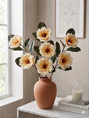HASTE DE MAGNOLIA X3  CREME 77CM 132063