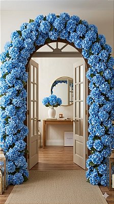 BUQUE DE HORTENSIA AZUL C/5 GALHOS 49CM-132057