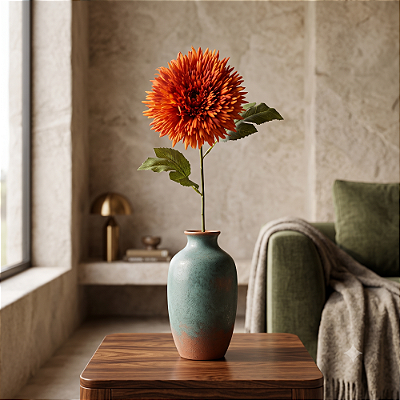 HASTE GERBERA AGULHA LARANJA TERRA COTA 70CM-132121