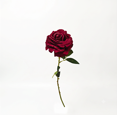 HASTE ROSA AVELUDADO MARSALA 65CM