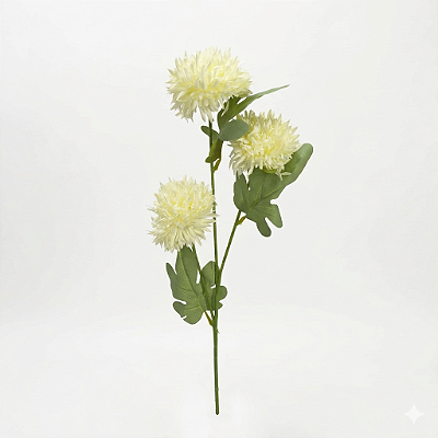 KIT C10 HASTES DE  CRISANTEMO X3 65CM - BRANCO