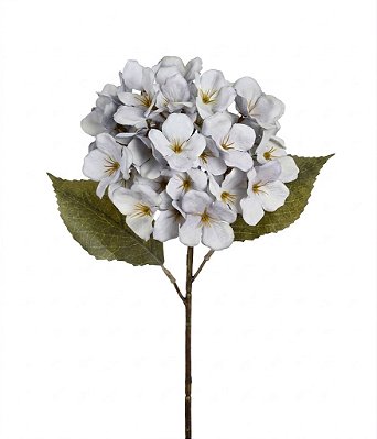 HASTE DE HORTENSIA COM FOLHAS AZUL 45CM 132142