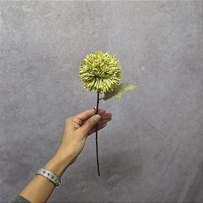 HASTE DE CRISANTEMO VERDE COM FOLHAS 35CM-132139