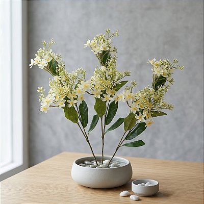 HASTE GALHO FLOR MINI X44 CREME 60CM 132075