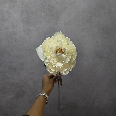 HASTE  DE PEONIA BRANCO 63CM-132068