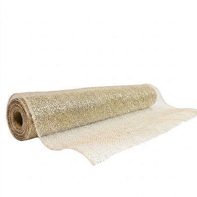 TELA DECORATIVA NATALINA DOURADA - 51CM X 9,14M