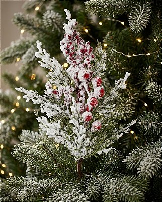 HASTE BERRY CIPRESTE 40CM VERDE NEVADO