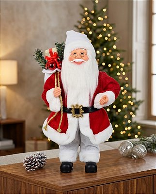 PAPAI NOEL EM PE 40CM BRANCO VERMELHO
