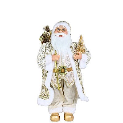 PAPAI NOEL LUXO C/PINHEIRO 45CM DOURADO