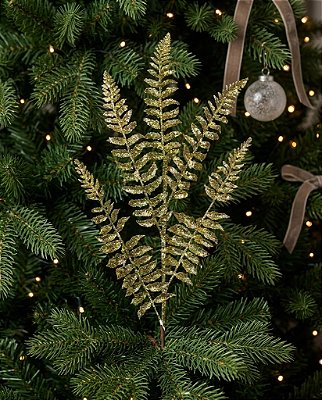 HASTE NATAL  SAMAMBAIA  71CM  5 GALHOS DOURADO