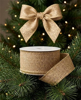 FITA ARAMADA DE NATAL - 6,3CM X 9,14M - MARROM