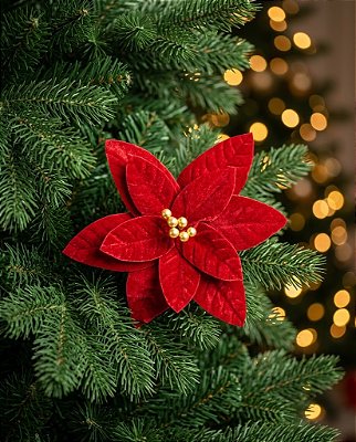 FLOR - 30CM - 10 PETALAS - VERMELHO