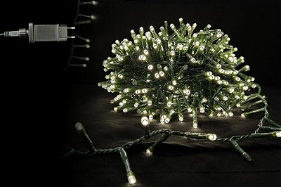 CORDAO LED FIO VERDE 20M BRANCO NEUTRO 900 LEDS BIVOLT