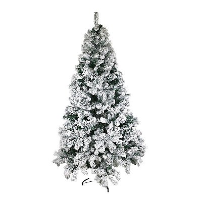 ARVORE DE NATAL POLO NORTE SUPREMA 180CM NEVADA FLOCADA 700 GALHOS PE DE FERRO