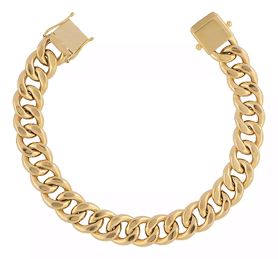 Pulseira Masculina Elos Grumet De Ouro 18k - 20 Gramas - Largura De 11,5mm