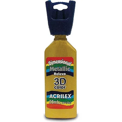 Tinta Relevo Metalica Dimensional 35 ml (Ouro) - Acrilex