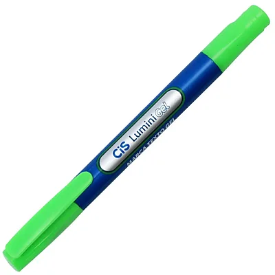 Marca-Texto Gel Lumini - Verde - Pacote Com 12 Unidades - Ponta Retrátil E Não Marca O Verso