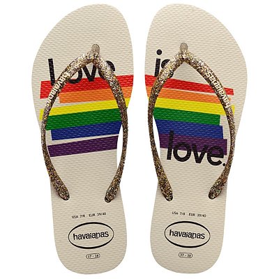 Chinelo Havaianas Slim Pride II - Bege Palha