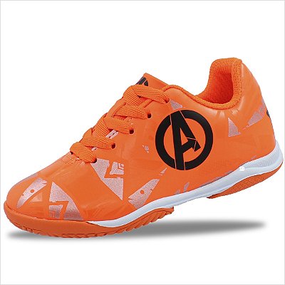Chuteira Indoor Infantil Marvel - Laranja/Preto