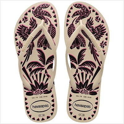 Chinelo Havaianas Slim Tucano FC Feminino - Bege Palha