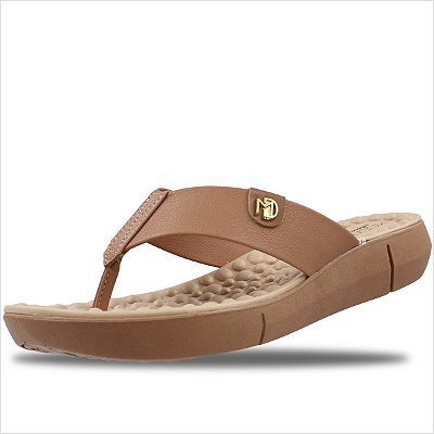 Tamanco Modare Ultra Conforto Reflex Sense Feminino - Nude/Camel