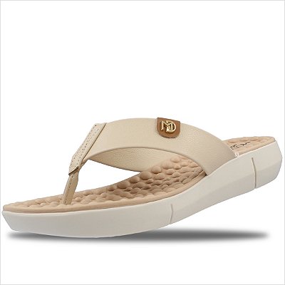 Tamanco Modare Ultra Conforto Reflex Sense Feminino - Creme/Camel