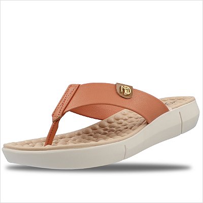 Tamanco Modare Ultra Conforto Reflex Sense Feminino - Coral/Camel