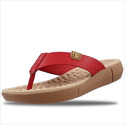 Tamanco Modare Ultra Conforto Reflex Sense Feminino - Vermelho/Camel