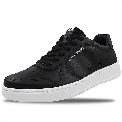 Tênis Casual Pegada em Microfibra Masculino - Importado Preto/Branco