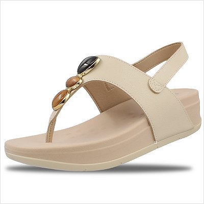 Sandália Modare Ultra Conforto Pedrarias Femiino - Creme