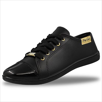 Tênis Moleca Casual Feminino - Preto/Preto