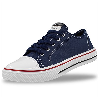 Tênis Moleca Casual Feminino - Marinho/Branco