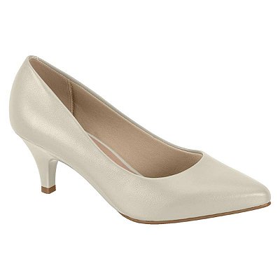 Scarpin Beira Rio Salto Fino Feminino -Branco Off