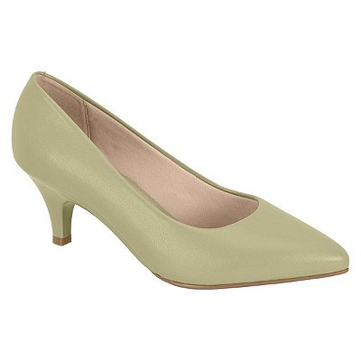Scarpin Beira Rio Salto Fino Feminino - Verde