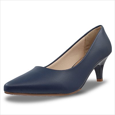 Scarpin Beira Rio Salto Fino Feminino - Marinho