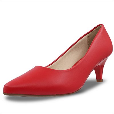 Scarpin Beira Rio Salto Fino Feminino - Vermelho