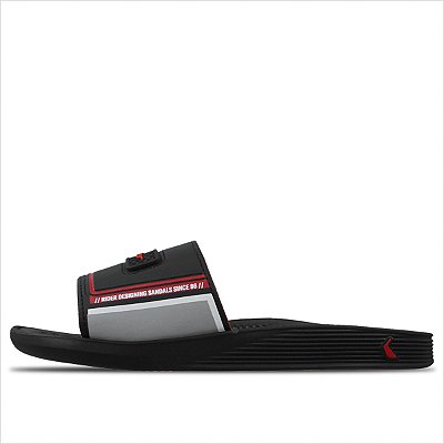 Chinelo Rider Pump Slide Masculino - Preto/Vermelho