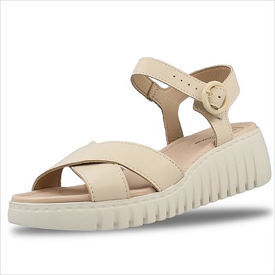 Sandália Modare Ultraconforto Anabela Feminina - Creme