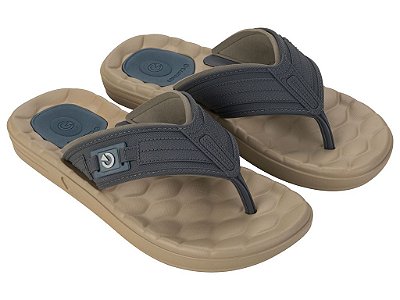Chinelo Cartago Egeu III Dedo AD Ref:12287 - Bege/Cinza/Azul