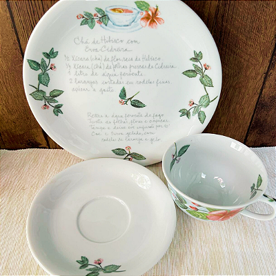 Conjunto de chá - 3 peças - Hibisco