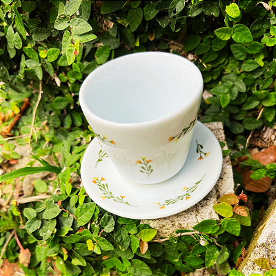 Vaso com pires - Laranja - Júlia