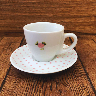 Xícara de café - 2 peças - Rosinhas