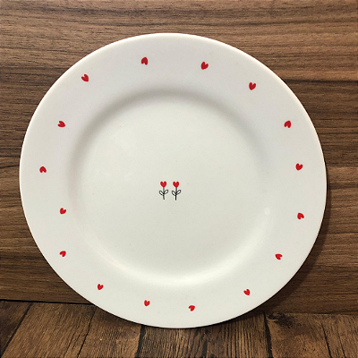 Prato raso - 27 cm - Coração