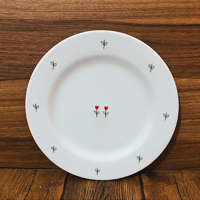 Prato raso - 23 cm - Coração